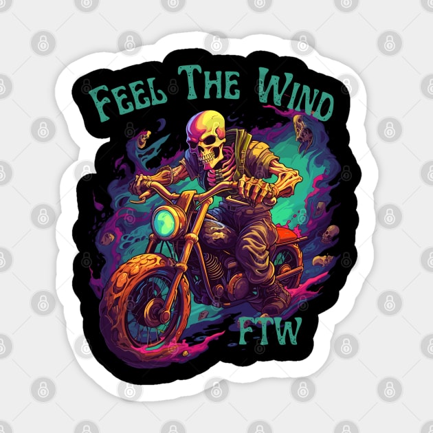 Awesome Skeleton Motorcycle #2 Sticker by pako-valor